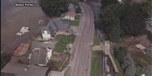More drone video showing the damage left behind in McCook Lake after flooding washed homes away