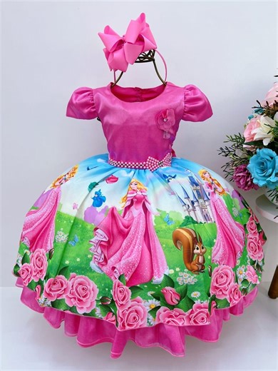 Princess Aurora Sleeping Beauty Dress, Toddler Birthday Party Gown, Baby Costume - Etsy