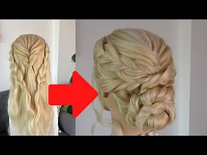 EASY messy braided bun hairstyle - hair tutorial
