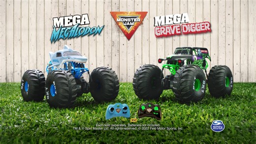 Open Box Monster Jam, Mega Grave Digger All-Terrain Remote Control Monster Truck, 1:6 Scale