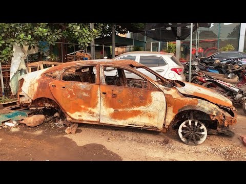Restoration of a Burnt Classic MERCEDES Car Forgotten For Many Years Part 1 | ASMR Restoration