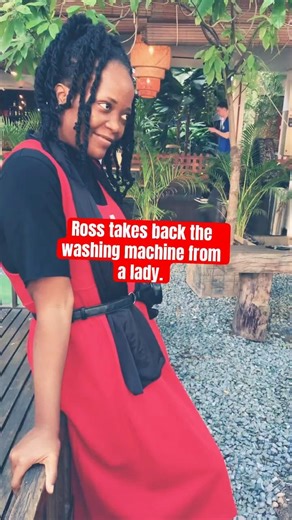 Ross takes back the washing machine from a lady.