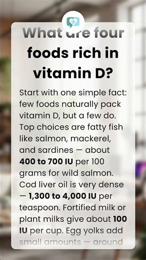 What are four foods rich in vitamin D?