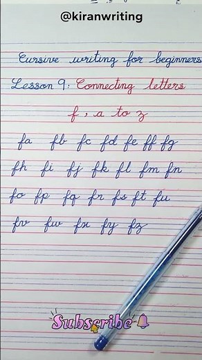 How to write Cursive writing | Connecting letters f, a to z | Cursive abcd | Cursive for beginners |