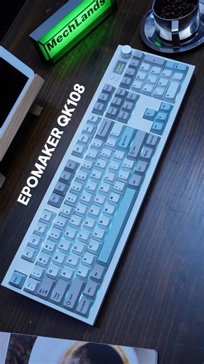 MechLands on Instagram: "Meet the EPOMAKER QK108 ✨ A full-size keyboard with a smart screen, volume knob, and cozy gasket sound. Wireless, customizable, and made for all-day use. Screen GIF or system info — which one’s your pick? 👇 Link in Bio!🔍 #mechlands #mechanicalkeyboard #gamingkeyboard #mechanicalkeyboards #gamingsetup #gamingcommunity"