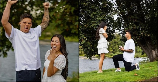 Dillon Gabriel drops cute engagement pics with GF Zo Caswell after Oregon QB takes his relationship to new level
