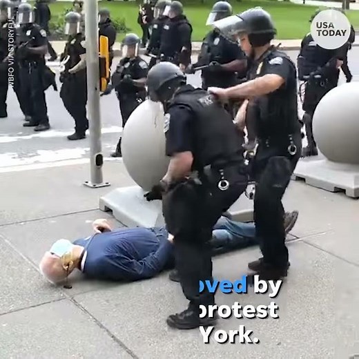Police seen shoving elderly man to ground | USA TODAY