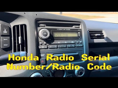 Honda Radio Serial number & Radio Code