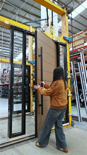 heavy duty floor spring door test with wood finish modern entrance design