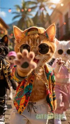 🌴 Latin Dance Kittens Go Viral 💃🐾 | Ultimate Reggaeton Crew #shorts