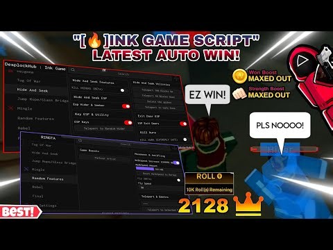 [🔥]Ink Game Latest Script Auto Win Minigames🤩(Hide&Seek,Mingle,Rebel,etc.),Free parkour artist,Fly✨