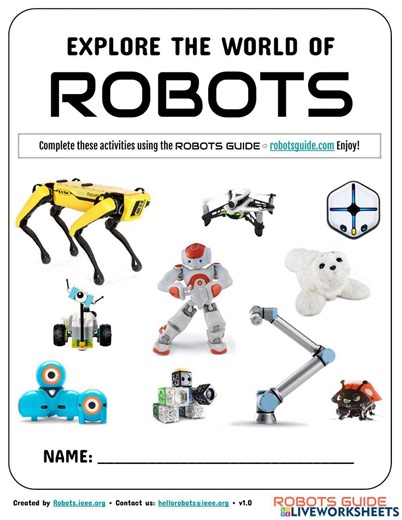 robots-activity-sheets worksheet