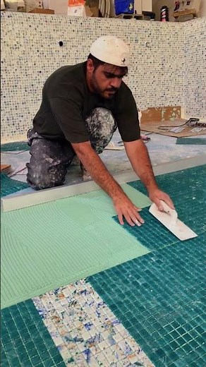 Pool Tile Installation Isn't as Easy as It Looks! #shorts