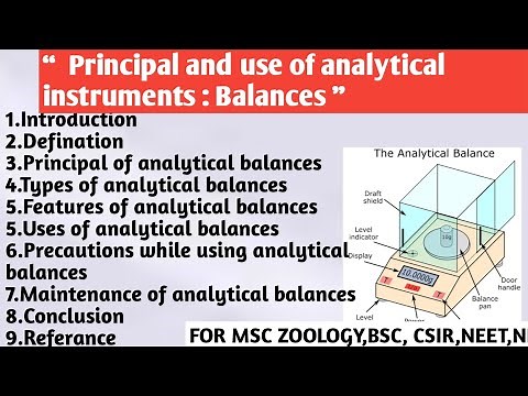 Principal and use of analytical instruments Balances | Type | Feature | Uses | Precautions | Balance