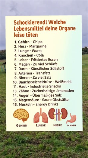 Diese 16 Lebensmittel zerstören leise deine Organe #vitamine #mineralien #gesundheit #shortsfeed #fy