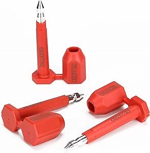 20PCS Long Bolt High Security Shipping Container Seals with Print Progressive Numbering Tamper Proof Seals for Cargo Containers, Trucks, Trailers ISO 17712 Certified (Red)