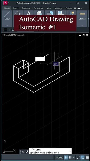 Isometric Drawing in AutoCAD | Engineering Drafting #shorts #autocad #isometricexercise