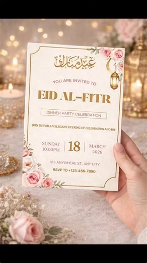 Editable Luxury Eid Al-Fitr Invitation Template