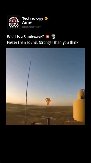 TechnologyARMY on Instagram: "A shockwave is a powerful pressure wave created when energy is released suddenly — like during an explosion. 💥 It travels through air, water, or any other medium at speeds faster than sound, compressing everything in its path. Here’s what makes shockwaves so extreme: 🔸 Sudden Pressure Spike — A shockwave causes an instant jump in pressure, rapidly compressing the surrounding air or fluid. 🔸 Supersonic Speed — It moves faster than sound, with its speed depending o