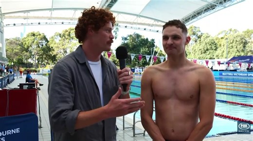 Poolside with Lewis Clareburt, the champion of the Mens 200m IM at the 2025/26 Mattioli Victorian Open LC Championships! 👏 | Swimming Victoria