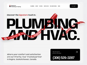 HVAC Website Hero Section Design for Signature