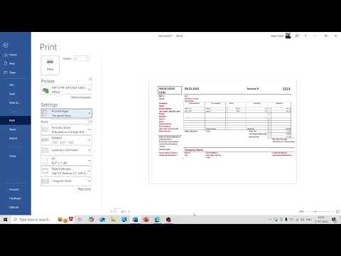 How to Design an Invoice in Microsoft Word Tutorial - Lesson 47