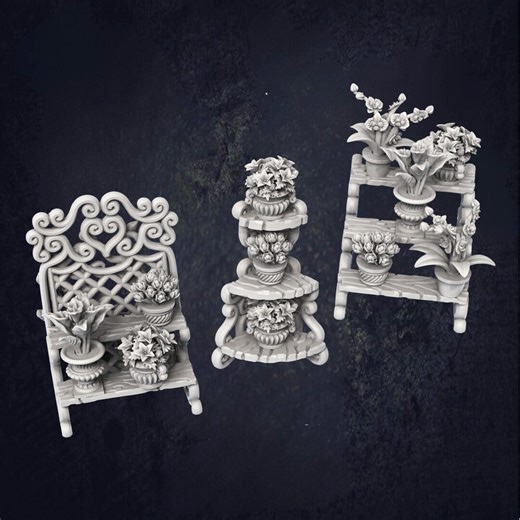 Plant Displays D&D RPG Terrain World Forge Miniatures (dungeons and Dragons, Pathfinder, Wargaming, Tabletop Games) - Etsy