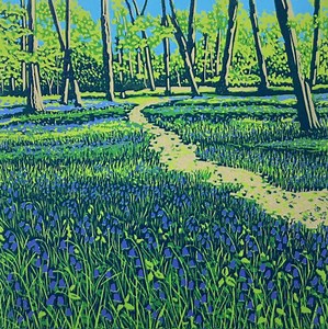 Bluebells Lino Print: Limited Edition Landscape Art, Surrey Woods, Original Print, Handprinted, Woodland - Etsy UK