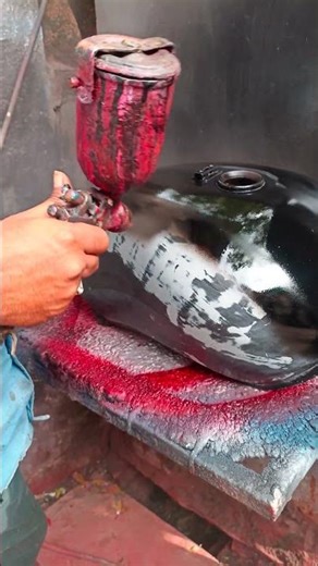 applying clear coat on tank #shorts #painting