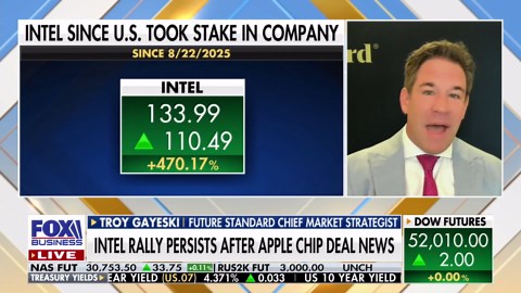 Intel stock surges 494% since US government took stake in 2025
