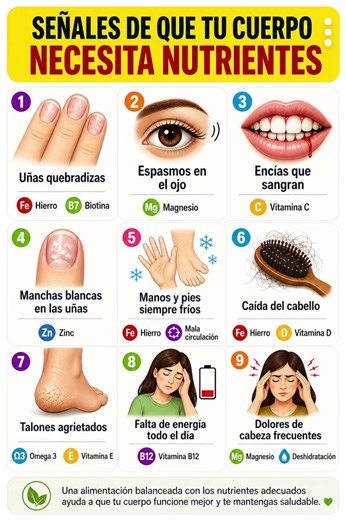 Señales de Que Tu Cuerpo Necesita Nutrientes #salud #health