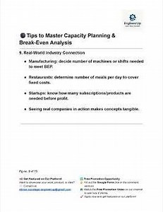 46 - Tips to Master Capacity Planning & Break Even Analysis