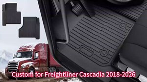 Floor Mats for Freightliner Cascadia 2026 2025 2024 2023 2022 2021 2019 2018, All-Weather Heavy Duty Semi Truck Floor Liners, Cab Mats Rubber Carpet for Freightliner Cascadia Big Rig Accessories