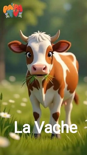Chanson pour enfants : La Vache 🐄 | Comptine en français | Apprenons les animaux