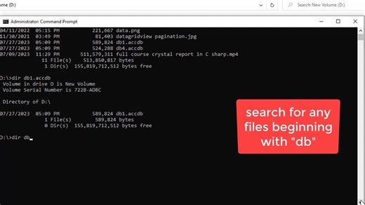 all ways to search files in your computer using dos commpand prompt
