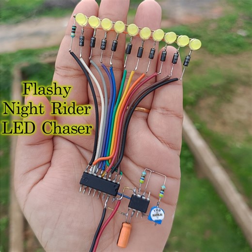 23M views · 224K reactions | Build a Night Rider LED Chaser Light - Beginner Friendly | Samar Electric | Facebook