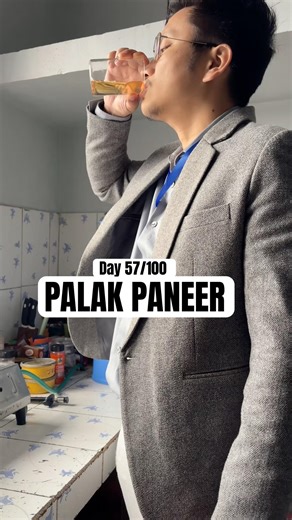 Day 57/100 Palak Paneer BUT Make It Restaurant Style 🤯🔥 #shorts #food #cooking #viral #fyp