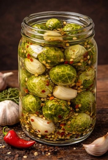 Frog Balls (Pickled Brussels Sprouts) are the unusual snack you didn’t know you needed—crunchy and bursting with flavor! 🥬 Recipe 👇 | Alexandra Recipes