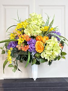 Hydrangea Cemetery Vase Arrangement: Spring Summer Memorial Flowers - Etsy