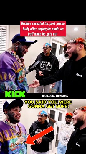 6ix9ine reveal his post prison body after telling stevewilldoit he will get buff in prison #6ix9ine
