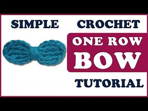 How to CROCHET a SIMPLE small BOW? One row only tutorial w. pattern & diagram | beginner friendly
