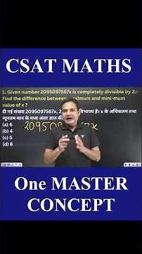 CSAT Maths: One Master Concept l UPSC CSE l Parvej Alam