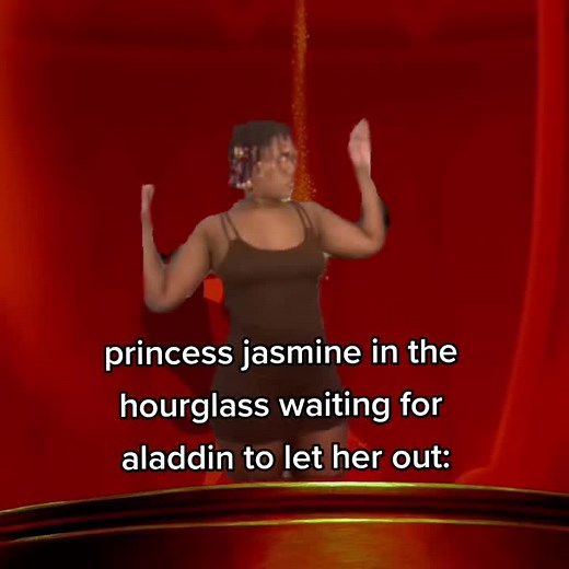Princess Jasmine Trapped in Hourglass Scene from Aladdin