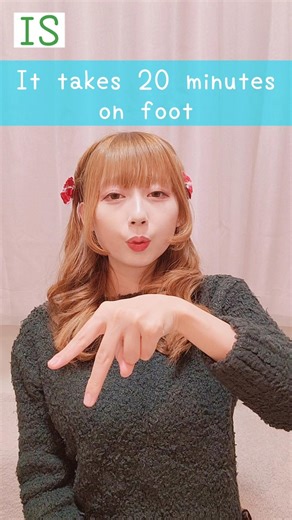 International Sign Language (IS) “It takes 20 minutes on foot”Beginner Lesson for Deaf #signlanguage