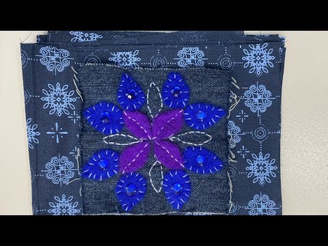 how to make DIY appliqué patches using scrap denim & felt #denimdiy #diypatches #slowstitching