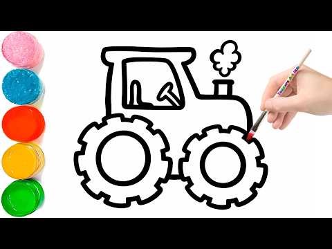 How to Draw a Tractor for Kids | Easy Step by Step Drawing & Coloring