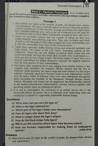 Unseen Passages11Part-I : Factual Passages ( 1 = 0 = 0 marks... | Filo