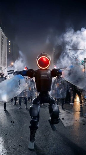 Atlas Riot Unit • NY Streets • Robotic Crowd‑Control Formation