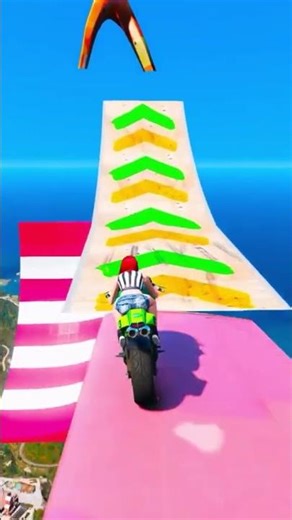 GTA 5 Extreme Bike Stunt Challenge 😱 | Dangerous Ramp Jump #shorts