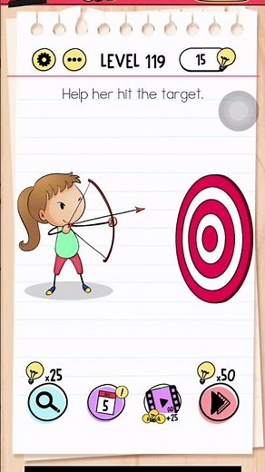 Brain Test Level 119 Answer | Help her hit the target